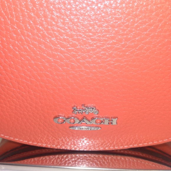 Coach Ellen Tangerine Color Pebble Leather Small Crossbody EUC - Picture 6 of 16